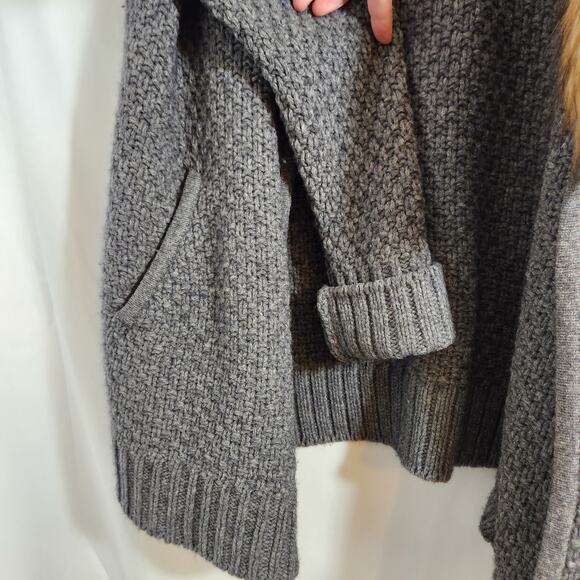 Joie Faux fur sweater cardigan coat wool yak blend - Picture 4 of 11